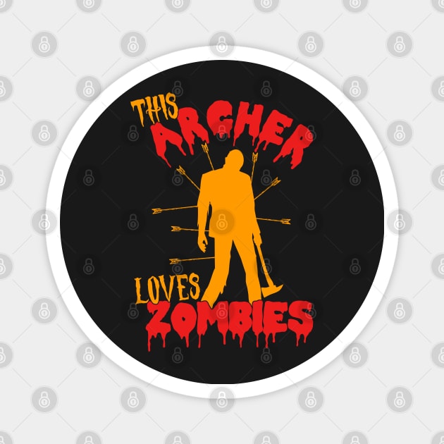 This Archer Loves Zombies - Archer Costume Halloween graphic Magnet by theodoros20